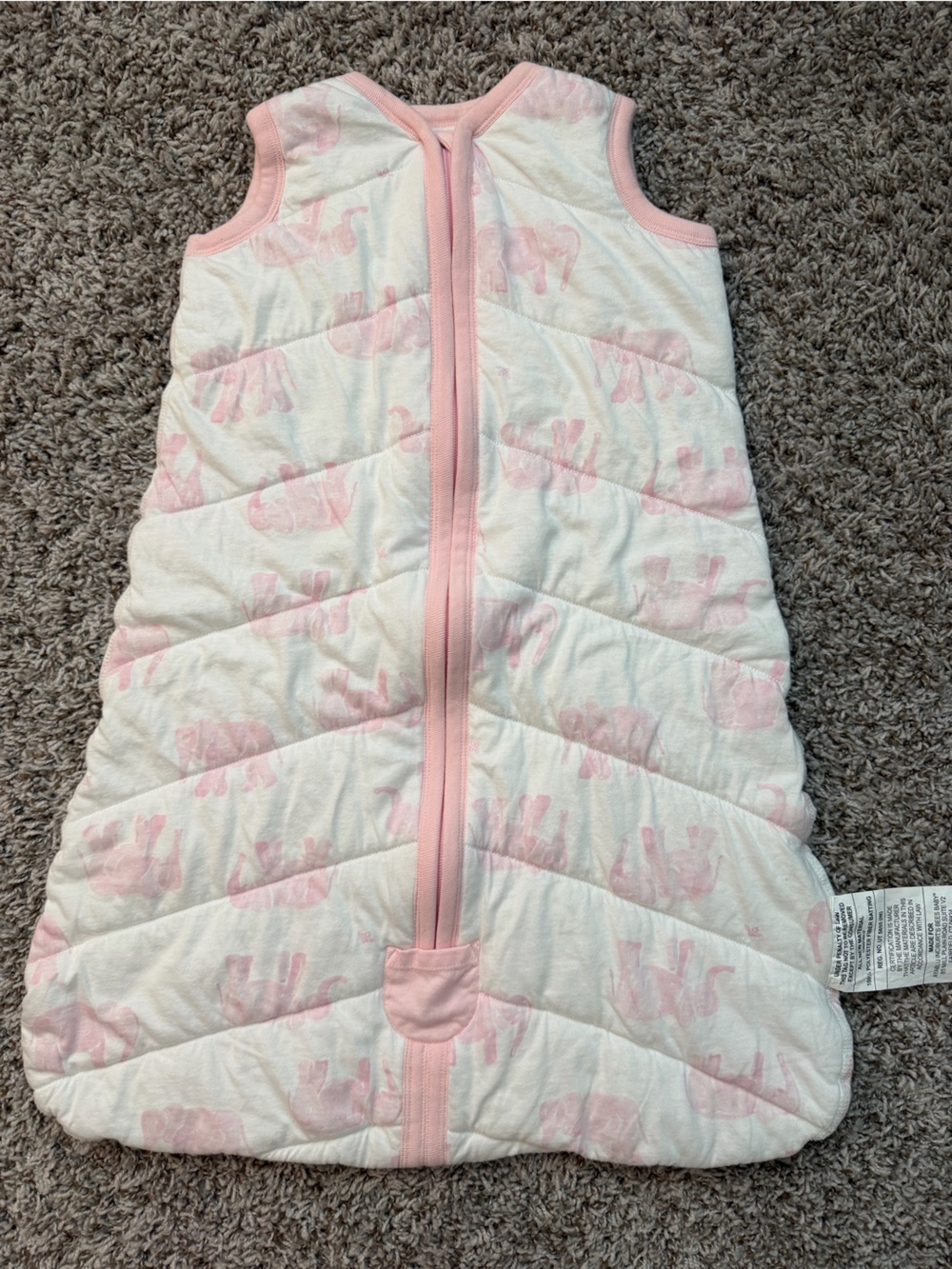 Burt’s Bees Baby Pink Elephant Baby Sleep Sack - Zip Front